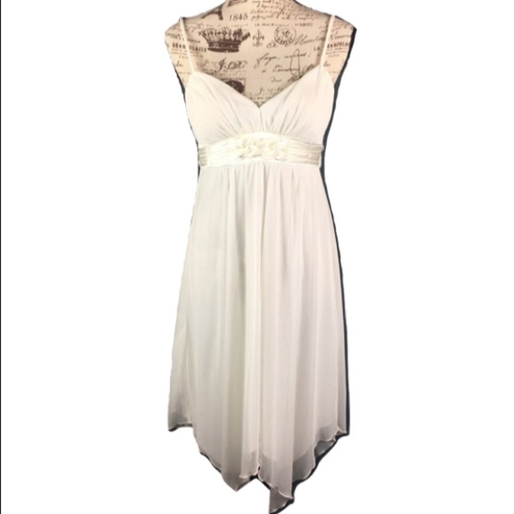 White thin straps party dress small